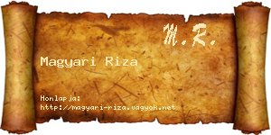 Magyari Riza névjegykártya